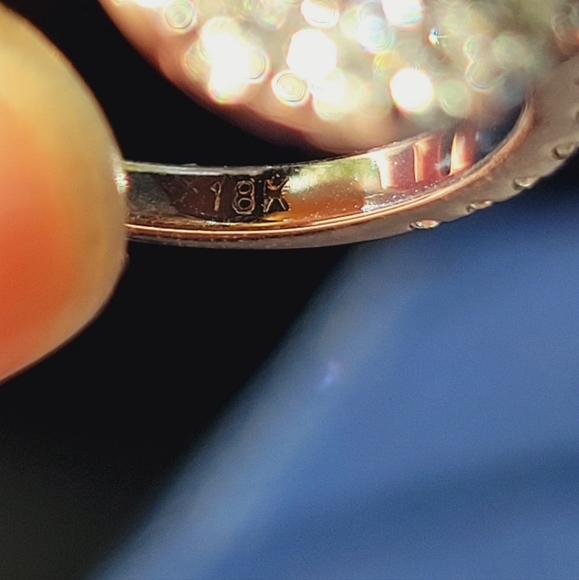 *Edit- SOLD!* 18k Diamond Halo Oval Tanzanite Ring - Picture 3 of 6